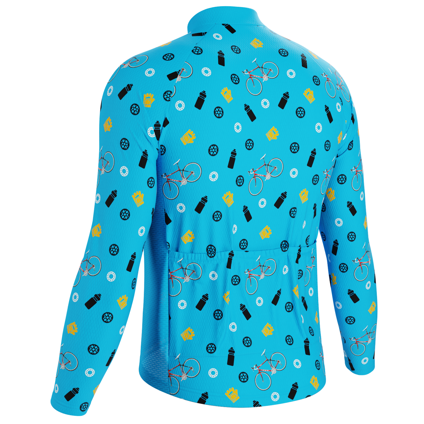 Men's Custom Bike & Gears Design Personalized Long Sleeve Cycling Jersey
