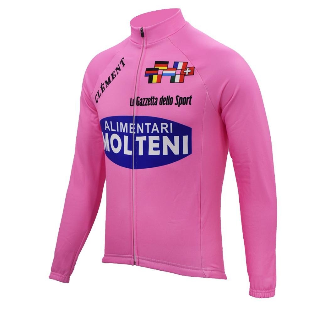 1972 Giro d'Italia Pink Long Sleeve Retro Cycling Jersey - Merckx