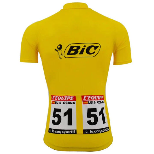 1973 Luis Ocana Tour De France Yellow Retro Cycling Jersey