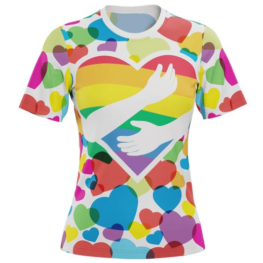 Women's Rainbow Love Short Sleeve Running Shirt