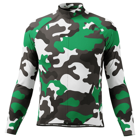 Men's Camouflage Winter Forest Long Sleeve Cycling Jersey