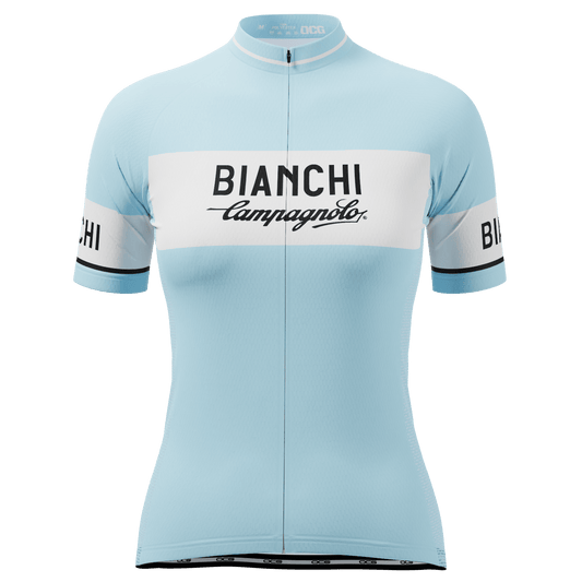 Women's Retro Bianchi Short Sleeve Cycling Jersey