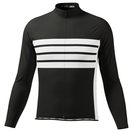 Men's Retro Four Stripe Long Sleeve Cycling Jersey