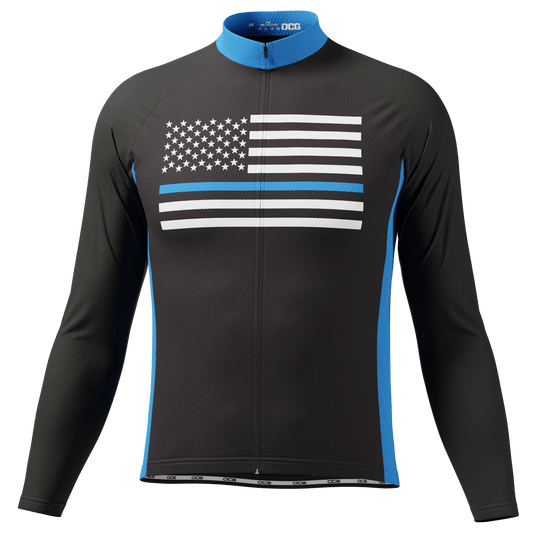 Men's American National Flag Long Sleeve Cycling Jersey