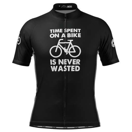 Men's Time Spent on a Bike is Never Wasted Short Sleeve Cycling Jersey