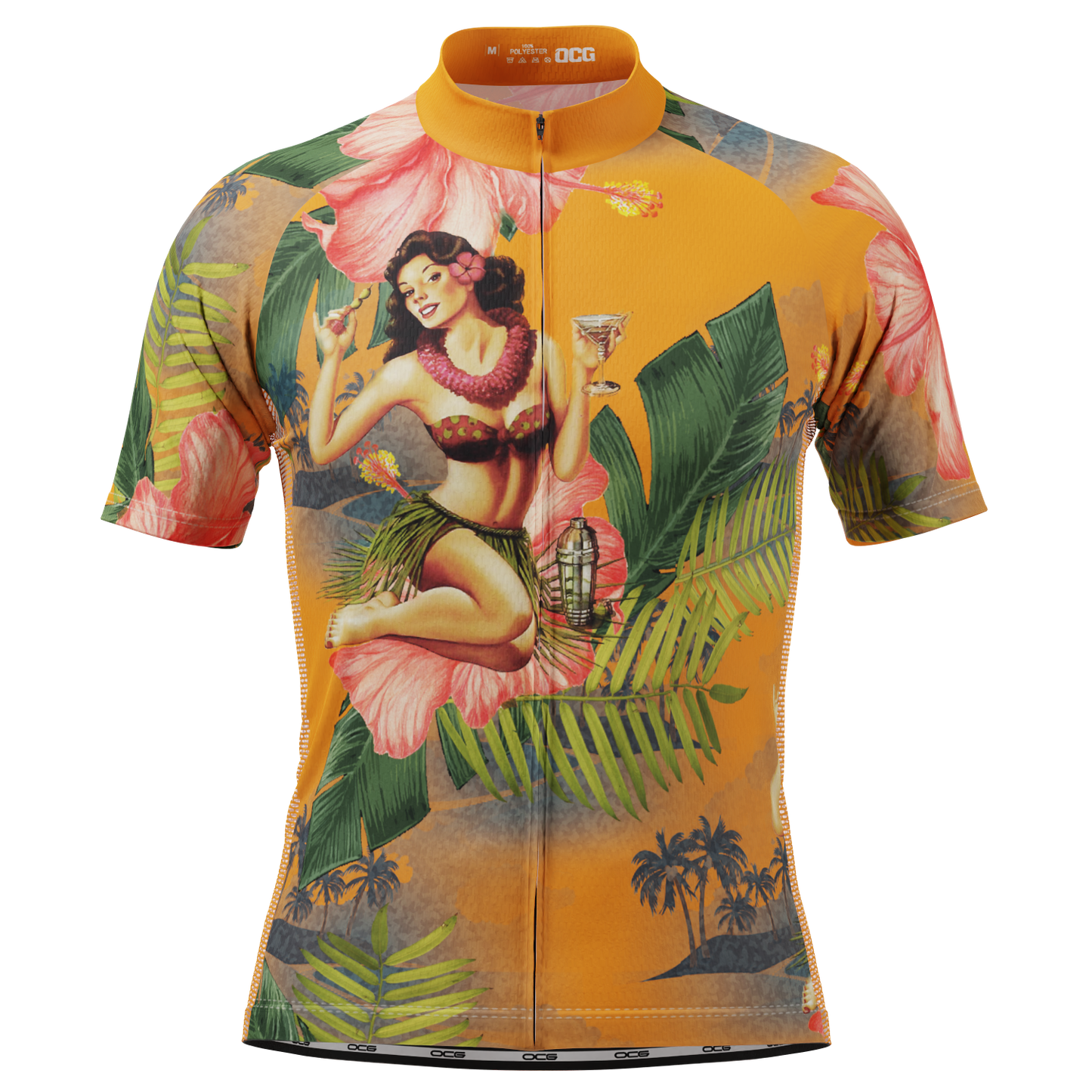 Men's Aloha Flowers Short Sleeve Cycling Jersey
