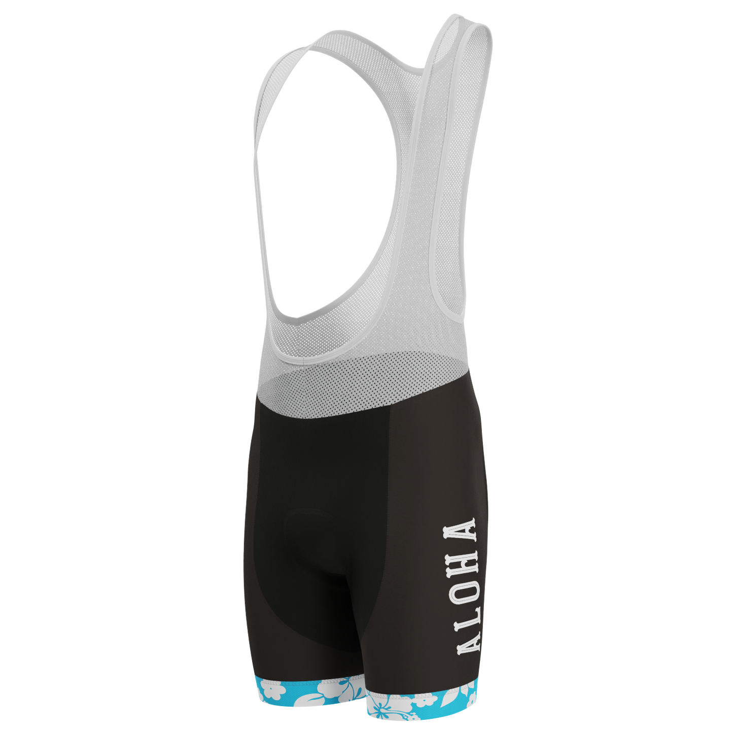 Men's Hawaiian Aloha Floral Gel Padded Cycling Bib