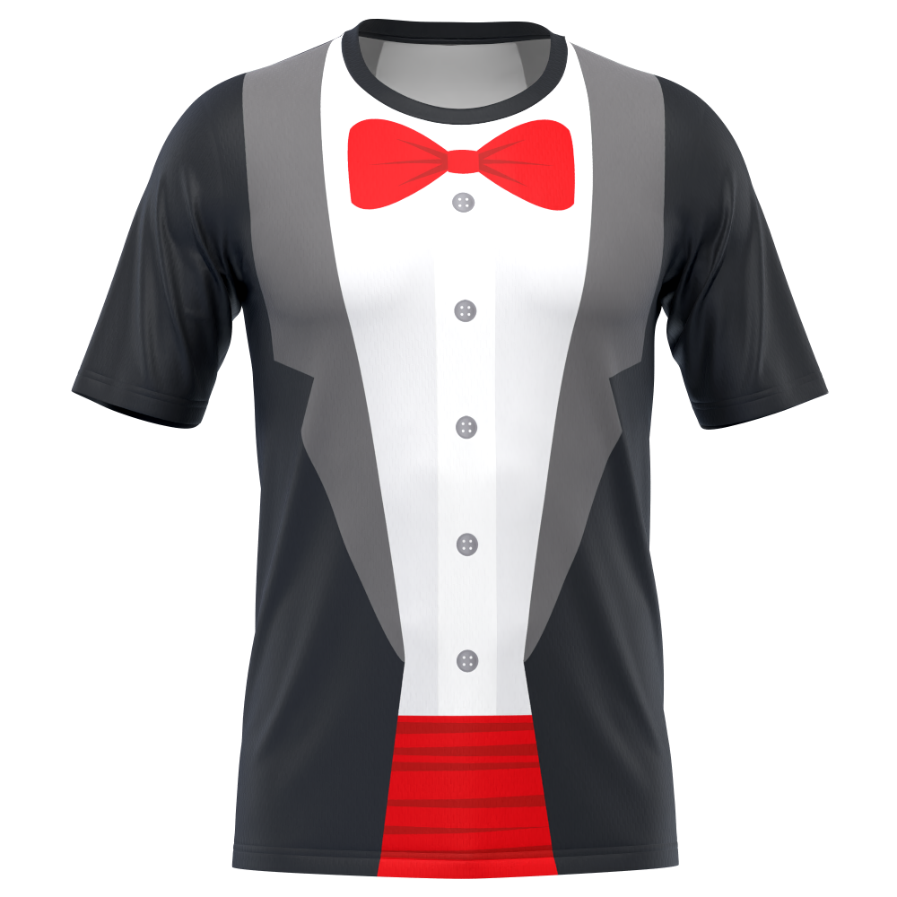 Men's Groom Formal Tuxedo Short Sleeve Running Shirt
