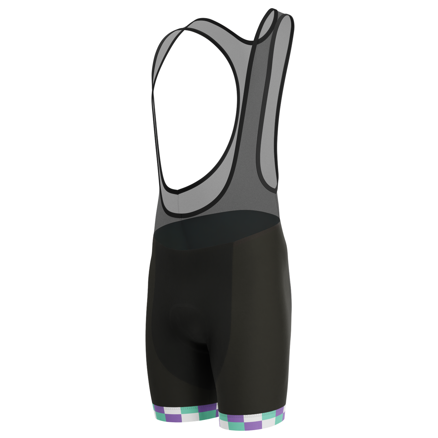 Men's Checkered Plaid Gel Padded Cycling Bib