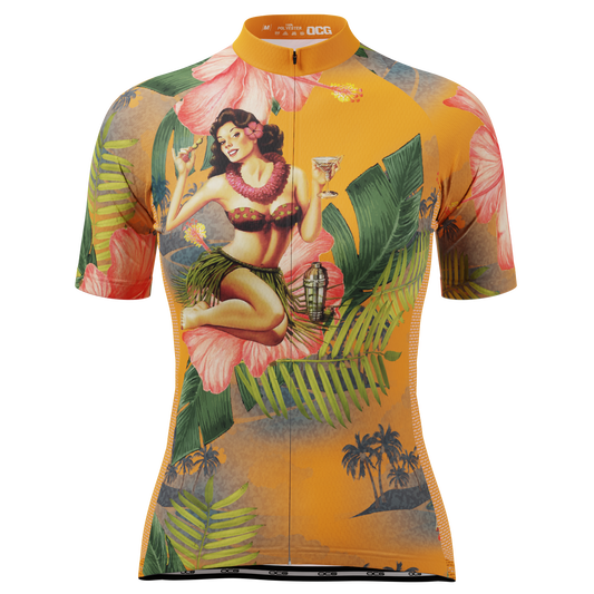 Women's Aloha Flowers Short Sleeve Cycling Jersey