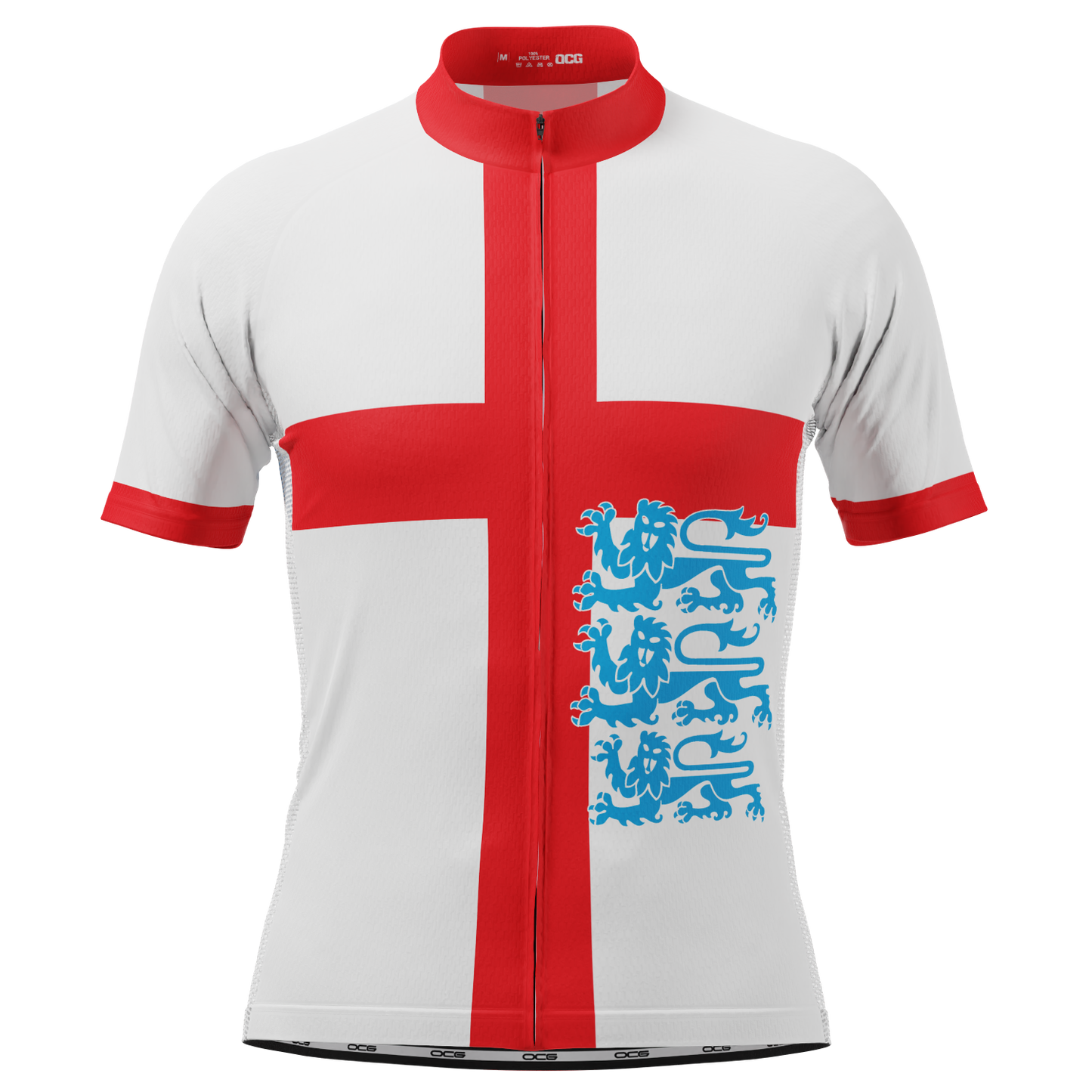 Men's Three Lions England National Flag Short Sleeve Cycling Jersey