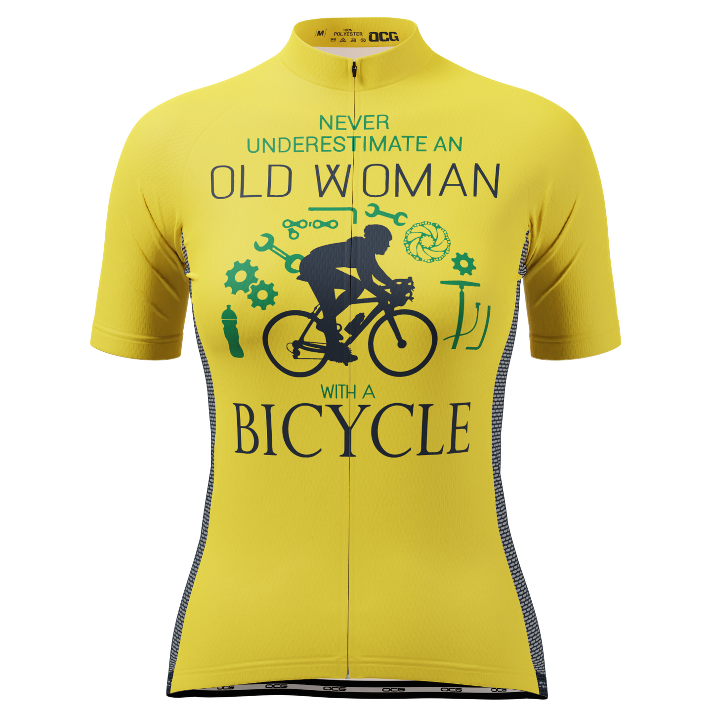 Women's Never Underestimate an Old Woman Short Sleeve Cycling Jersey
