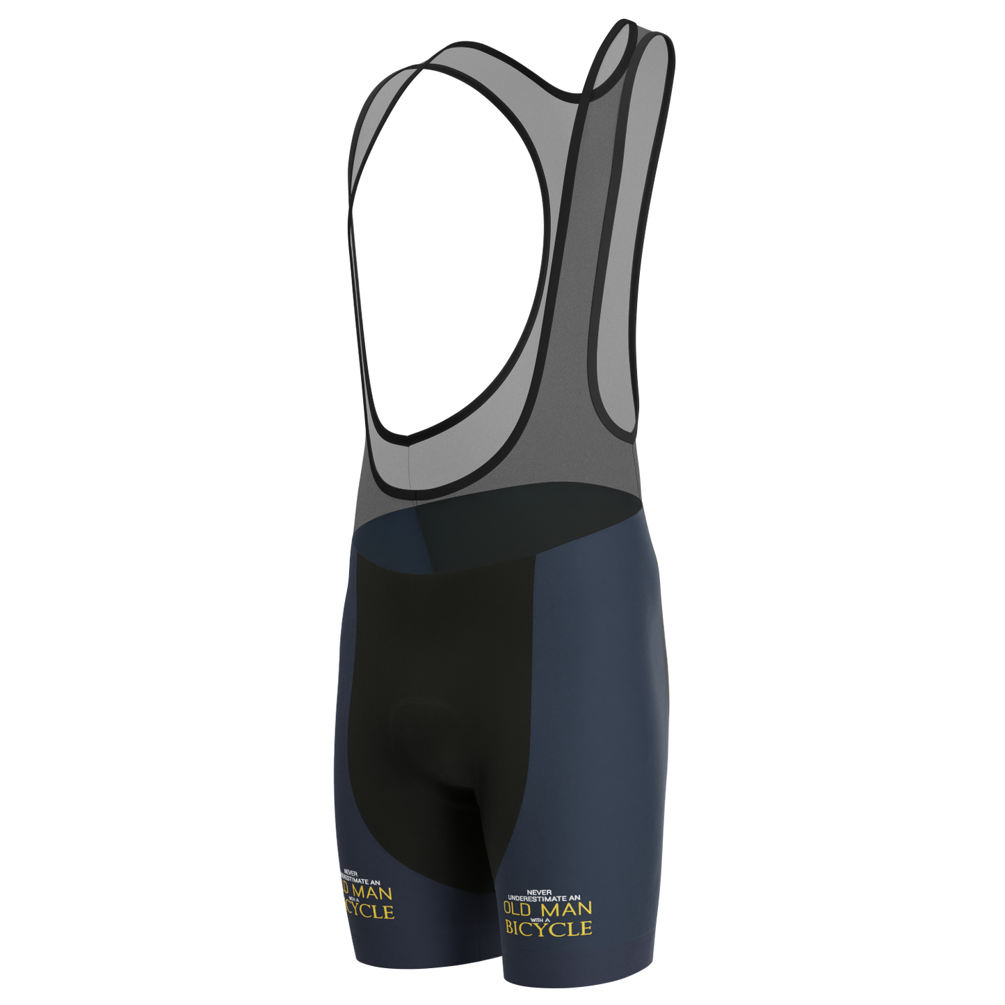 Men's Never Underestimate an Old Man Gel Padded Cycling Bib