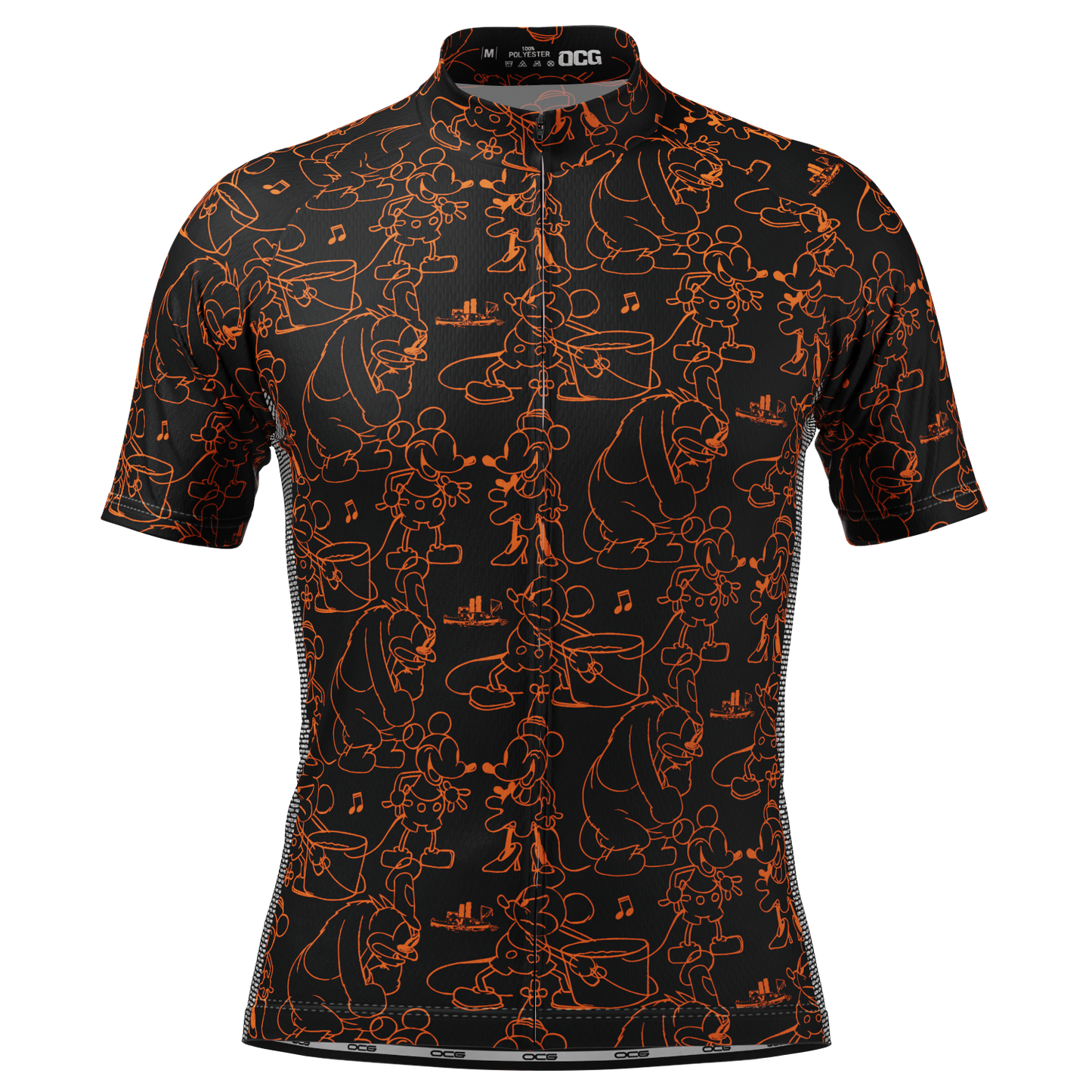 Men's Steamboat Willie Sketches Short Sleeve Cycling Jersey
