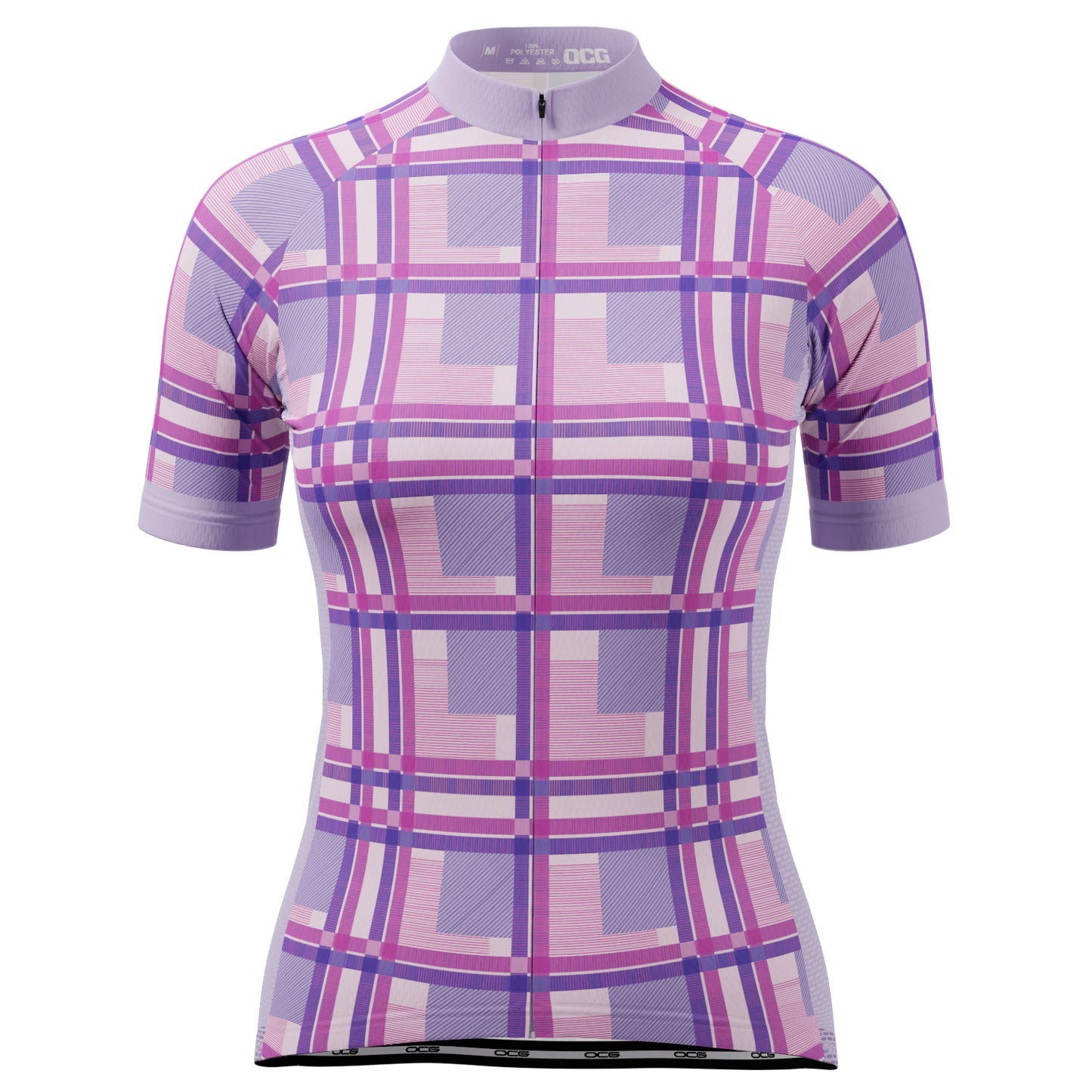 Women's Criss-Crossed Tartan Short Sleeve Cycling Jersey