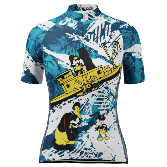Women's Steamboat Willie in The Sea Short Sleeve Cycling Jersey