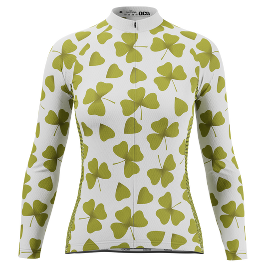 Women's Three Leaf Clover Long Sleeve Cycling Jersey