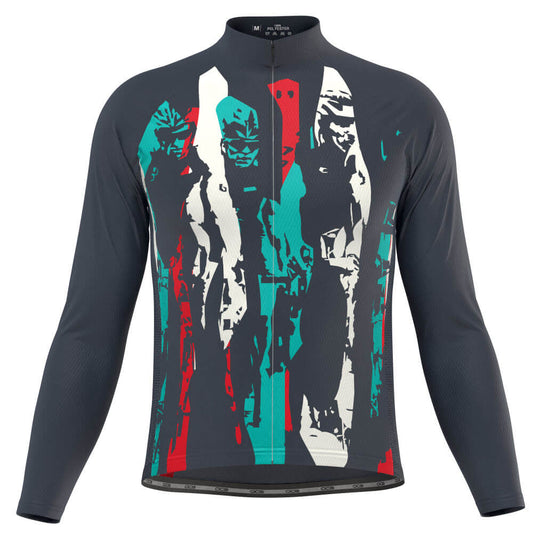 Men's Velo Abstract Long Sleeve Cycling Jersey