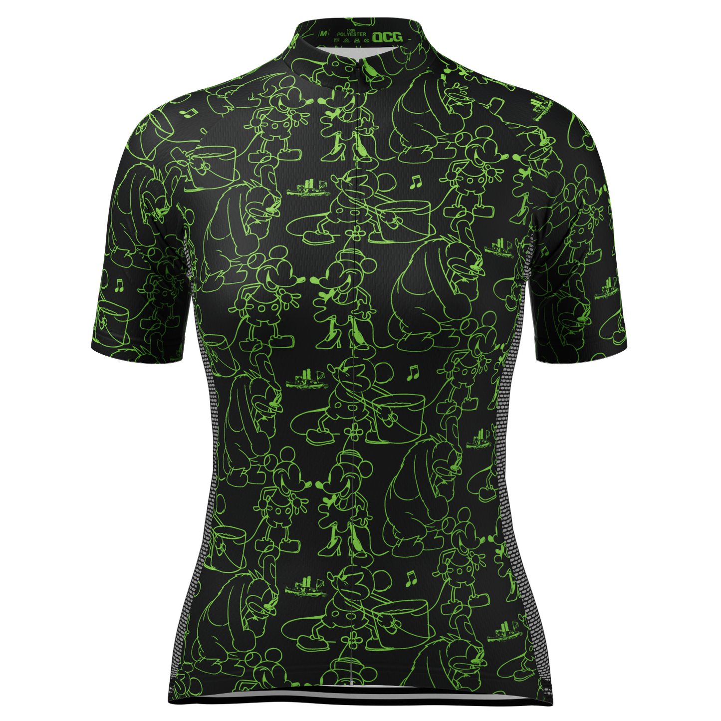 Women's Steamboat Willie Sketches Short Sleeve Cycling Jersey