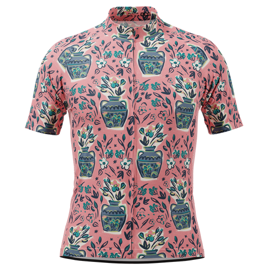Men's Vases & Flowers Short Sleeve Cycling Jersey