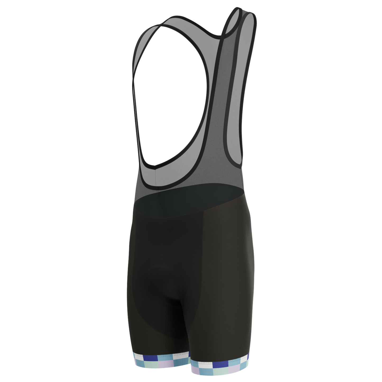 Men's Checkered Plaid Gel Padded Cycling Bib