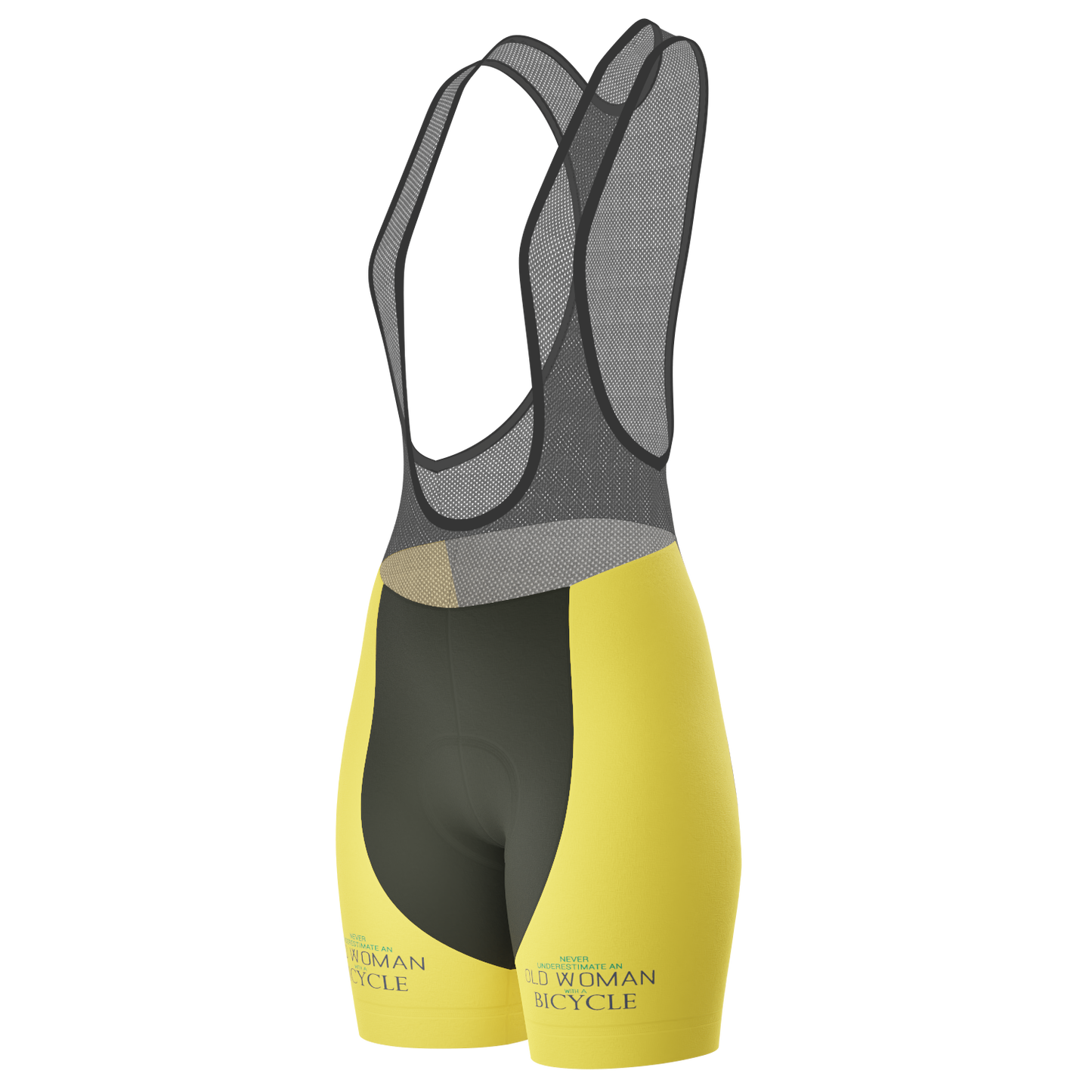 Women's Never Underestimate an Old Woman Gel Padded Cycling Bib