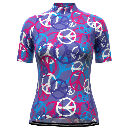 Women's Peace and Love Short Sleeve Cycling Jersey