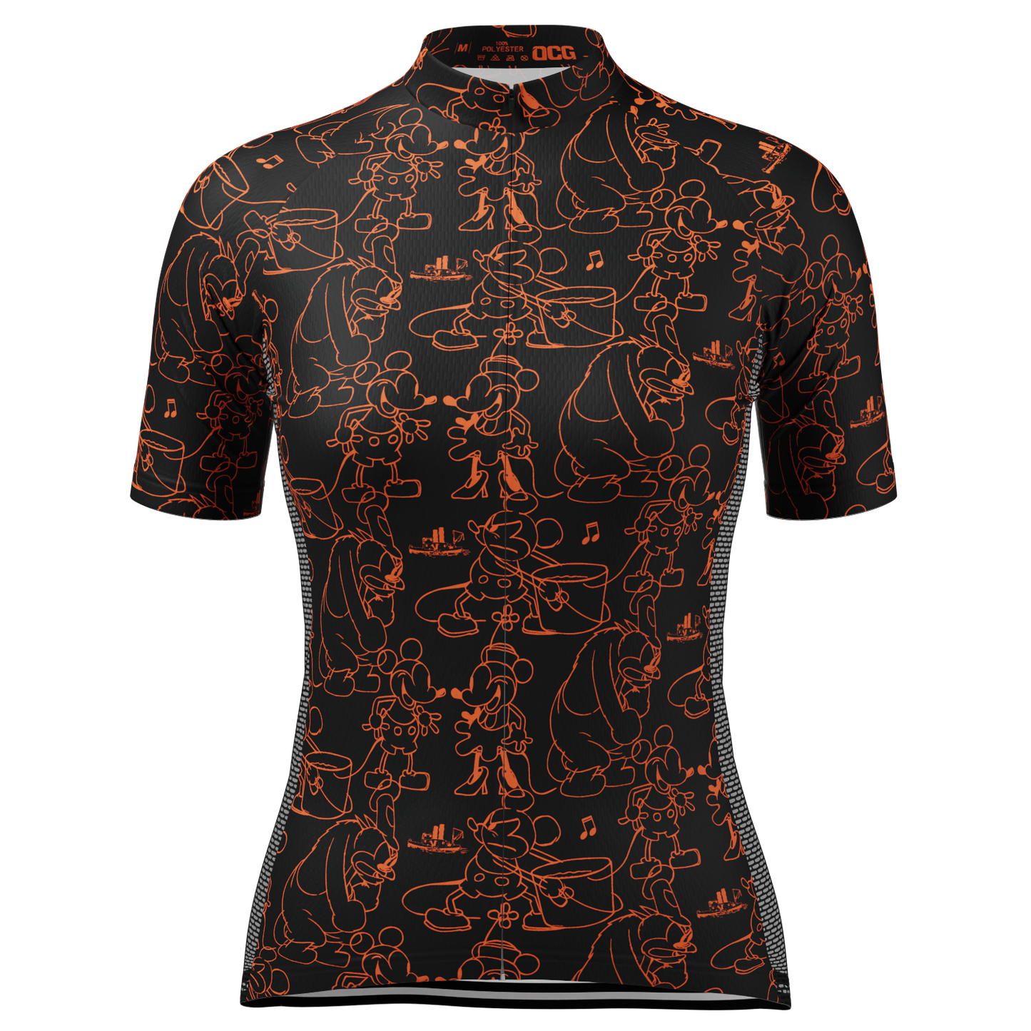 Women's Steamboat Willie Sketches Short Sleeve Cycling Jersey