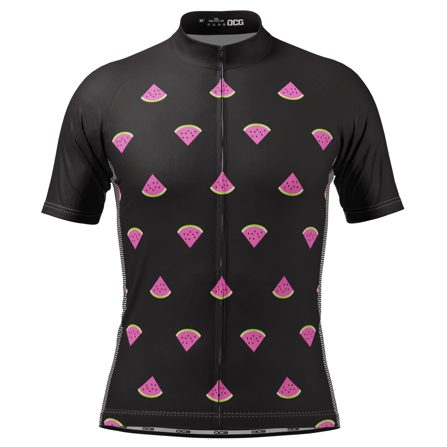 Men's Watermelon Black Short Sleeve Cycling Jersey