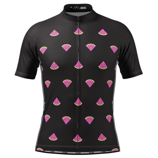 Men's Watermelon Black Short Sleeve Cycling Jersey