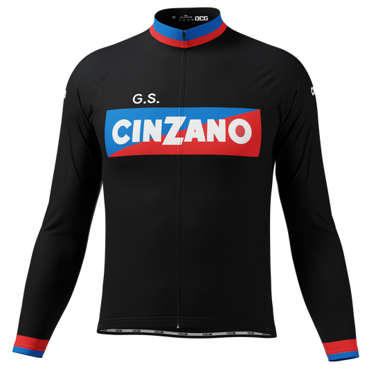 Men's Cinzano 70s and early 80s Vintage Long Sleeve Cycling Jersey