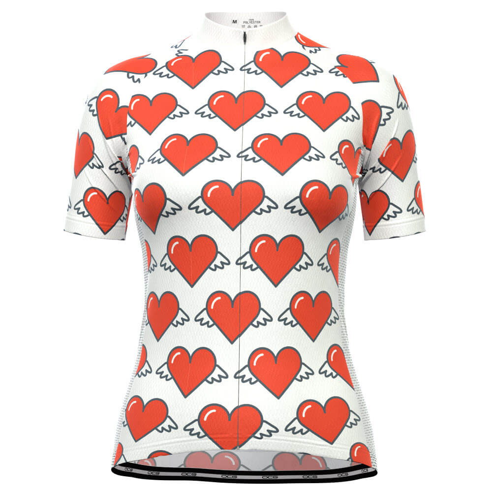 Women's Heart Angels Short Sleeve Cycling Jersey