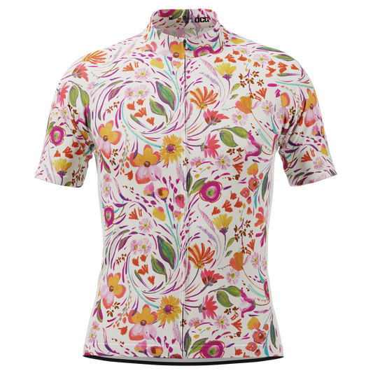 Men's Painterly Blooms Short Sleeve Cycling Jersey