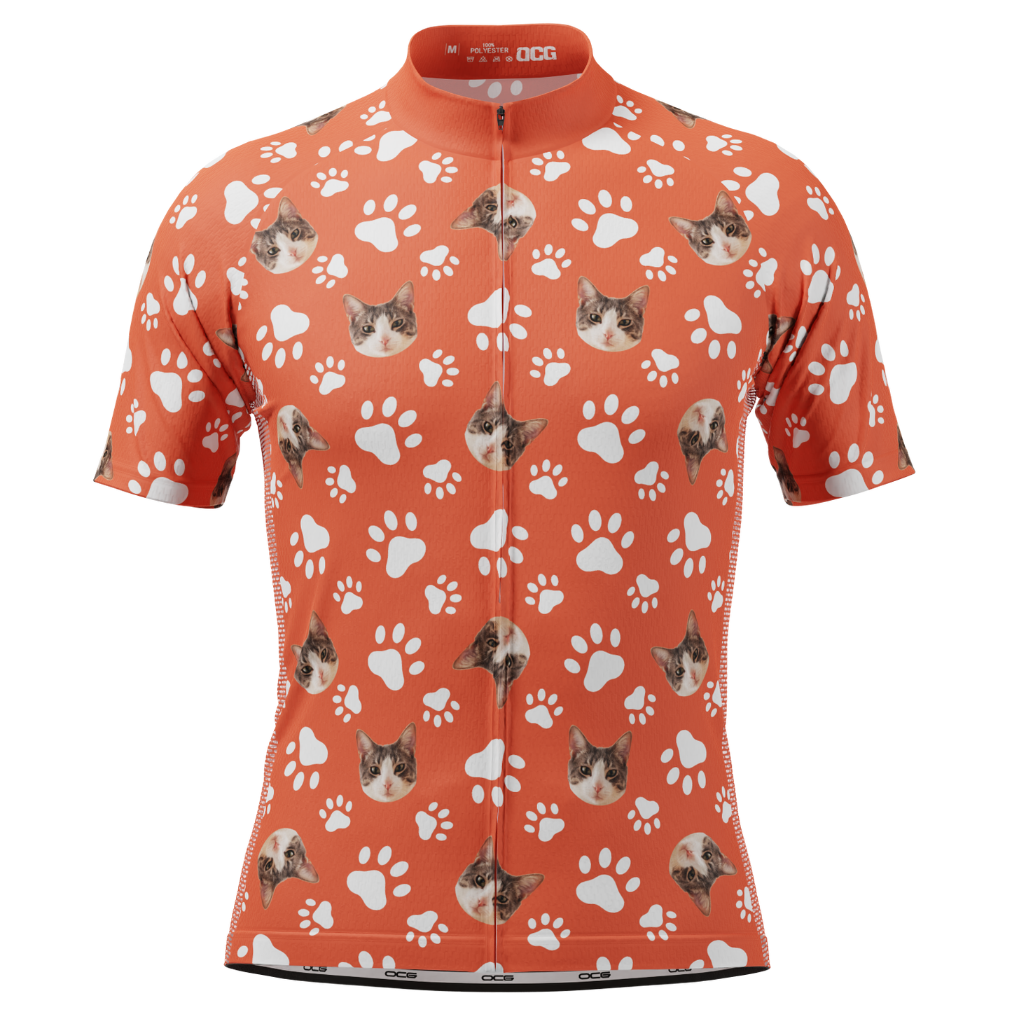 Men's Custom Pet Paws Design Personalized Short-Sleeve Cycling Jersey