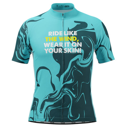 Men's Ride Like The Wind, Wear It On Your Skin! Short Sleeve Cycling Jersey