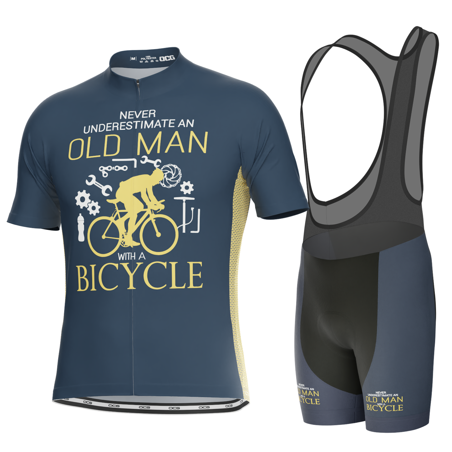 Men's Never Underestimate an Old Man 2 Piece Cycling Kit
