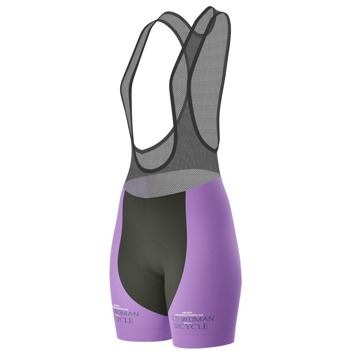 Women's Never Underestimate an Old Woman Gel Padded Cycling Bib