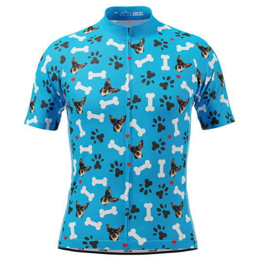 Men's Custom Pet Bones Design Personalized Short-Sleeve Cycling Jersey