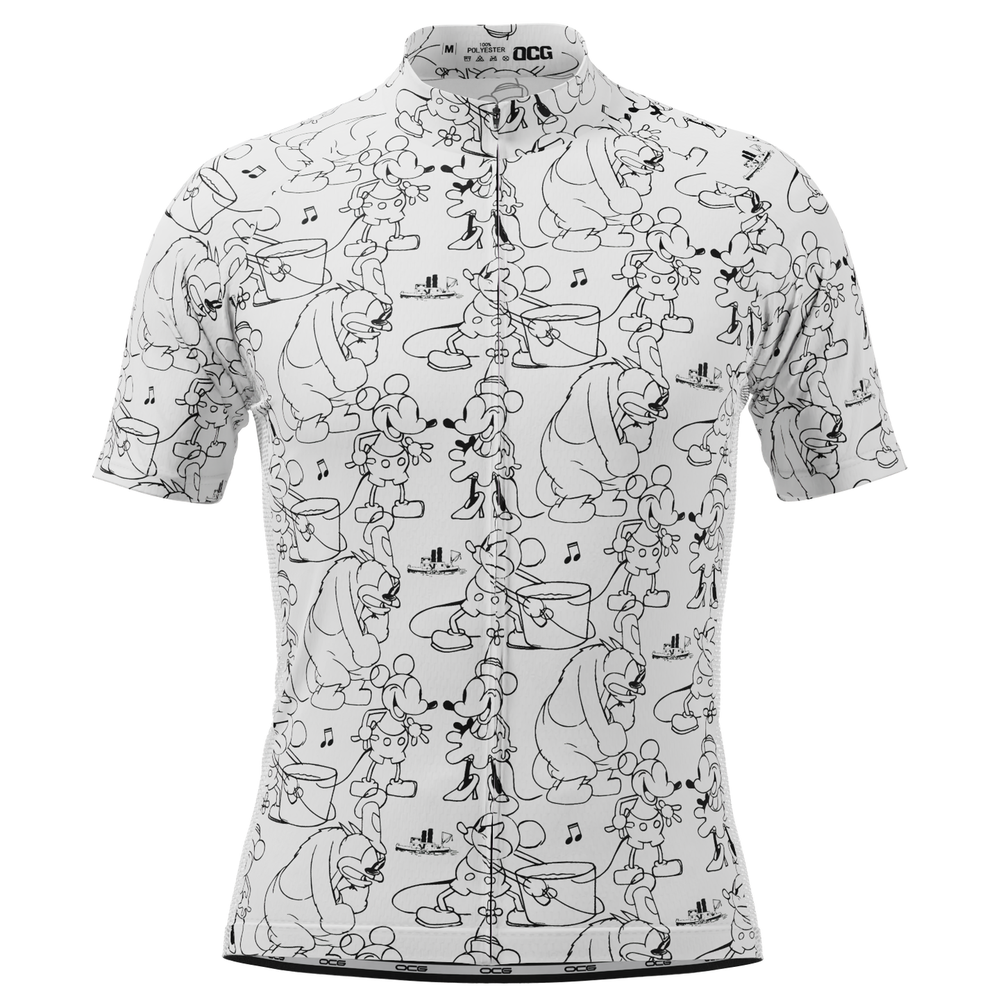 Men's Steamboat Willie Sketches Short Sleeve Cycling Jersey