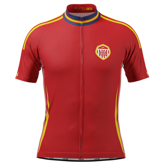 Men's Spain Soccer Short Sleeve Cycling Jersey