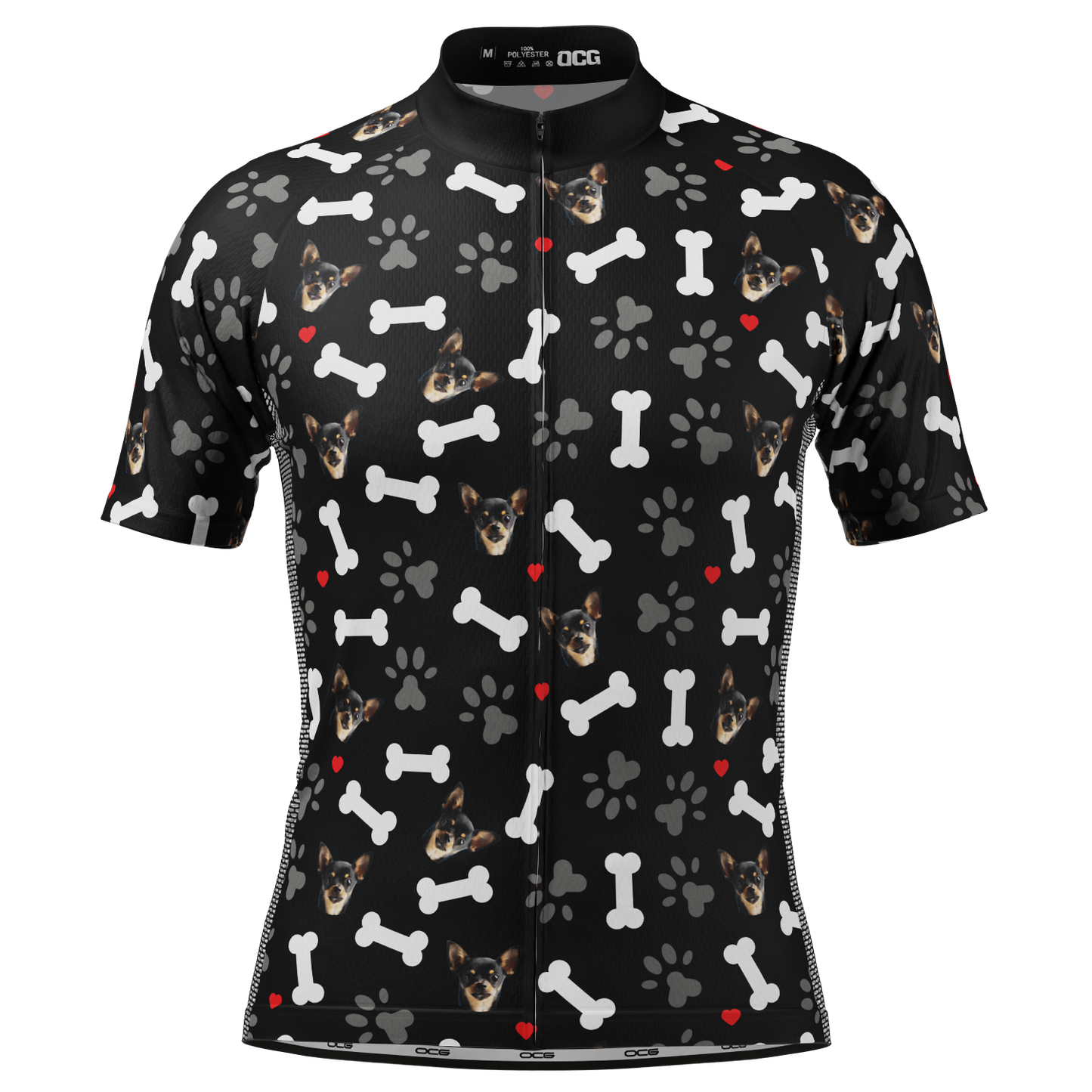Men's Custom Pet Bones Design Personalized Short-Sleeve Cycling Jersey