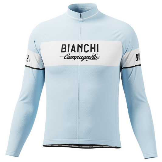 Men's Retro Bianchi Long Sleeve Cycling Jersey