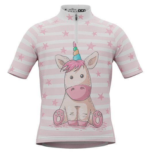 Kid's Pondering Unicorn Short Sleeve Cycling Jersey