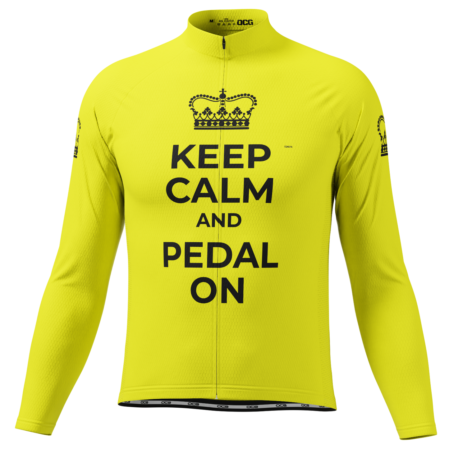 Men's Keep Calm & Pedal On Long Sleeve Cycling Jersey