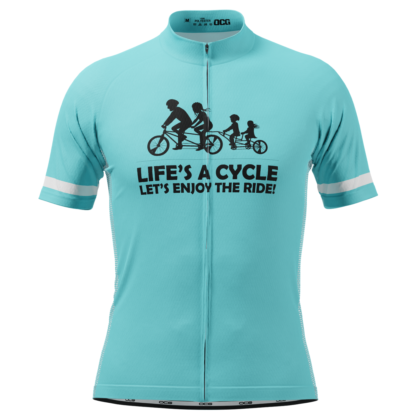 Men's Life's a Cycle, Let's Enjoy The Ride! Short Sleeve Cycling Jersey