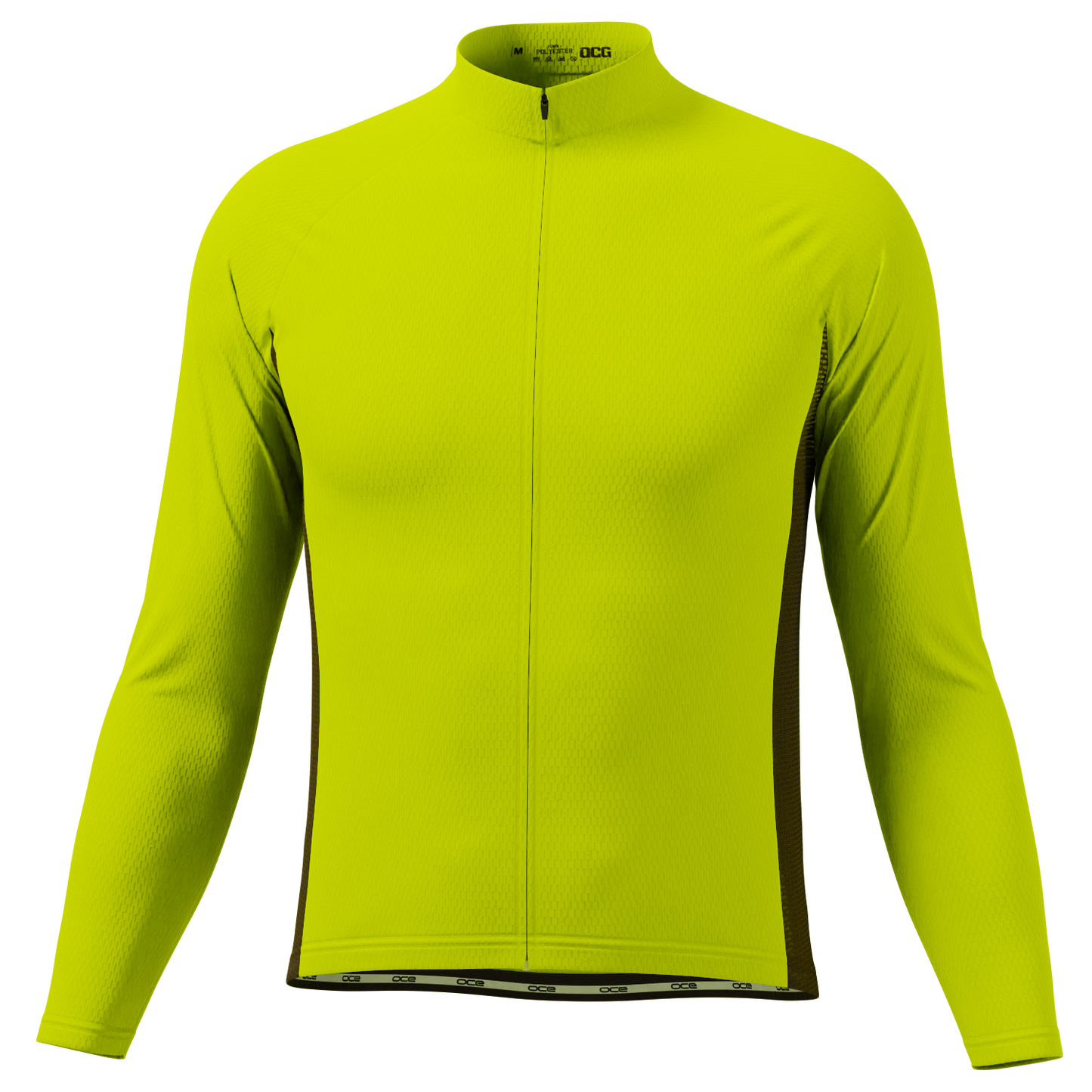 Men's High Viz With Black Accent Long Sleeve Cycling Jersey