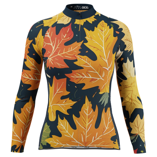 Women's Leaves in the Fall Long Sleeve Cycling Jersey