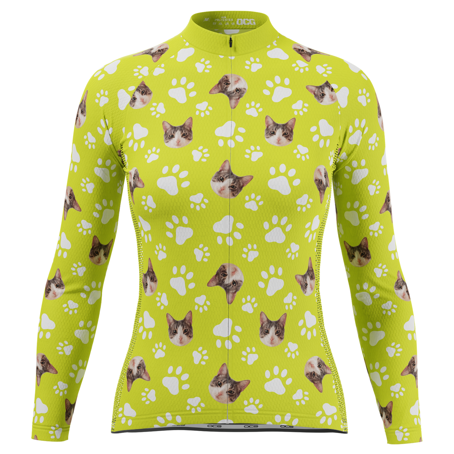 Women's Custom Pet Paws Design Personalized Long Sleeve Cycling Jersey