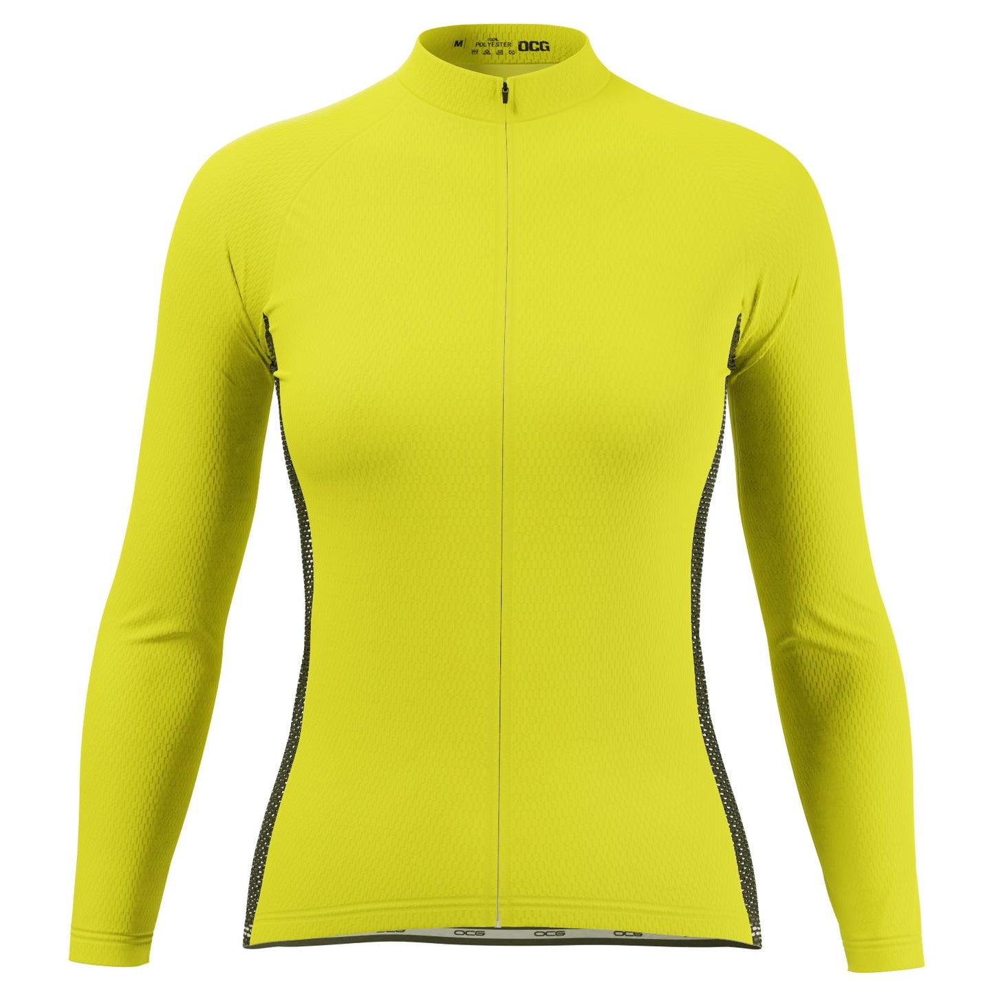 Women's High Viz With Black Accent Long Sleeve Cycling Jersey
