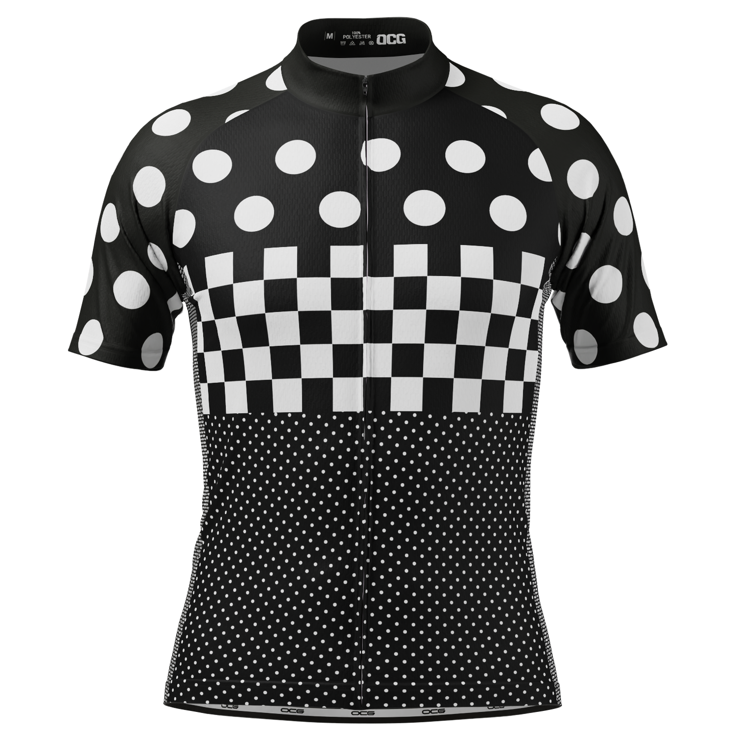 Men's The "Nina" Polka Dot Checkered Short Sleeve Cycling Jersey